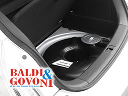 Bagagliaio Audi A1 ad iniezione diretta con installato l'impianto gpl Vialle LPdi